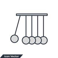 berço de newton, ilustração em vetor logotipo ícone pêndulo. modelo de símbolo de cinética para coleção de design gráfico e web