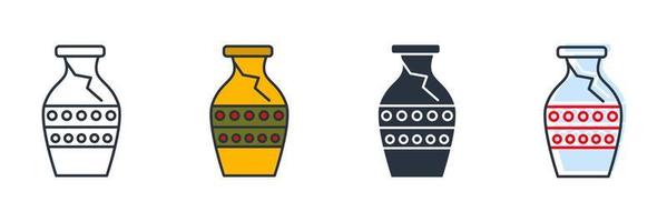 ilustração em vetor arqueólogo ícone logotipo. modelo de símbolo de vasos antigos para coleção de design gráfico e web