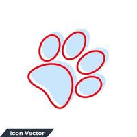 ilustração em vetor logotipo ícone zoologia. modelo de símbolo de impressão de pata para coleção de design gráfico e web