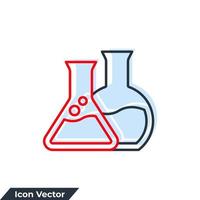 ilustração em vetor logotipo ícone química. modelo de símbolo de tubo de ensaio para coleção de design gráfico e web