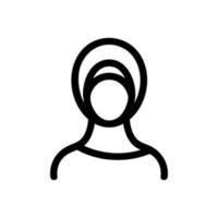 vetor de ícone de mulher hijab. ilustração de símbolo de contorno isolado