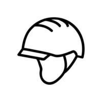 capacete de segurança com ilustração de contorno de vetor de ícone de viseira