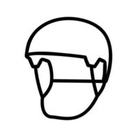 ilustração de contorno de vetor de ícone de capacetes de viseira aberta