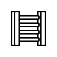 escada aquecida com ilustração de contorno de vetor de ícone de dois tubos verticais