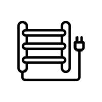 ilustração de contorno de vetor de ícone de toalheiro aquecido elétrico