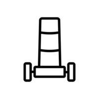 ilustração de contorno de vetor de ícone de vista frontal de dois carrinhos de rodas