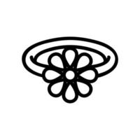 lote elástico de ilustração de contorno de vetor de ícone de flor de pétala