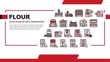 vetor de cabeçalho de desembarque de produção de indústria de fábrica de farinha