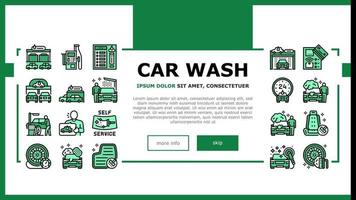 vetor de cabeçalho de pouso de lavagem de carro self-service