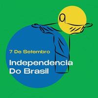 line art cristo redentor 7 de setembro ilustração independência do brasil