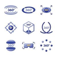 conjunto de ícone de tecnologia 360 vetor