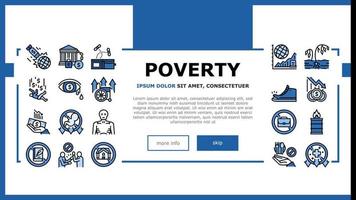 vetor de cabeçalho de desembarque de pobreza pobreza