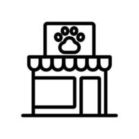 ilustração de contorno de vetor de ícone de loja de animais