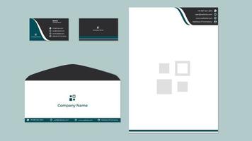 modelo de design estacionário corporativo, papel timbrado de cartão de visita corporativo e modelo de envelope. vetor
