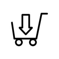 vetor de ícone de carrinho de compras. ilustração de símbolo de contorno isolado