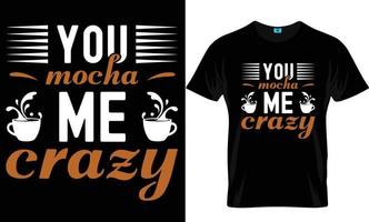 design de camiseta de café vetor