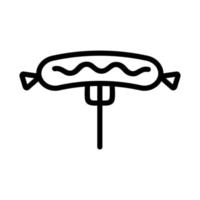 vetor de ícone de salsicha assada. ilustração de símbolo de contorno isolado