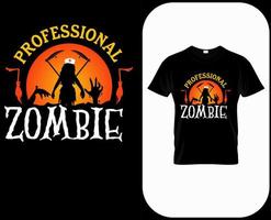 zumbi profissional, ideia engraçada de fantasia de enfermeira de halloween. design de impressão de camiseta de festa de halloween bonito. cita provérbios para enfermeiros. cartaz de enfermeira bruxa assustadora, banner, cartão vetor