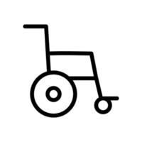 vetor de ícone de cadeira de rodas. ilustração de símbolo de contorno isolado