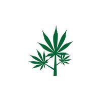 folhas e caules verdes frescos de cannabis vetor