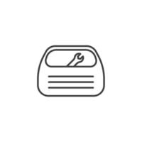 sinal de vetor do símbolo da caixa de ferramentas é isolado em um fundo branco. cor do ícone da caixa de ferramentas editável.