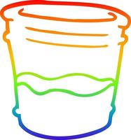 desenho de linha de gradiente de arco-íris desenho de copo de bebida vetor