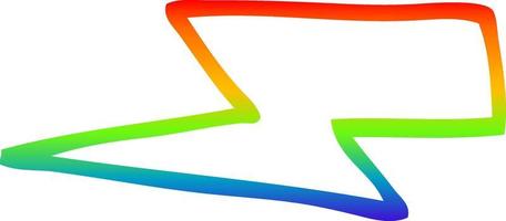 desenho de linha de gradiente de arco-íris relâmpagos de desenho animado vetor
