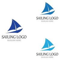 vetor de modelo de logotipo de barco à vela