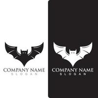 logotipo do animal de morcego silhueta, animal mamífero voador. vetor