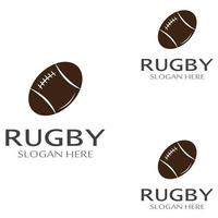 Modelo de logotipo de vetor de ícone de futebol americano de bola de rugby