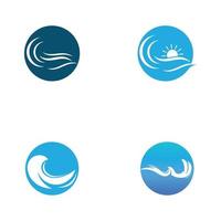 logotipo da onda de água e logotipo da onda do mar ou ondas de água da praia, com conceito de design vetorial. vetor