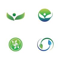 logotipo da folha verde. desenho vetorial de jardins, plantas e natureza. vetor