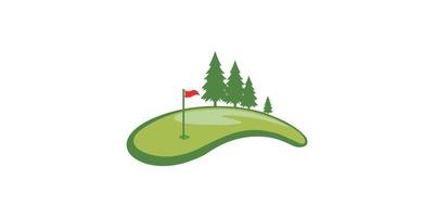 design de modelo de logotipo de golfe de campo vetor