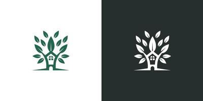 design de vetor de logotipo de natureza em casa
