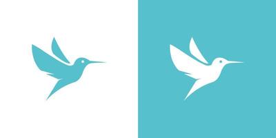 design de animais de logotipo de beija-flores voadores vetor