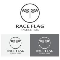 modelo de vetor de logotipo de ícone de bandeira de corrida