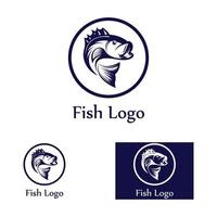 modelo de logotipo de design de ícone abstrato de peixe, símbolo de vetor criativo do clube de pesca ou loja online.