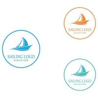 vetor de modelo de logotipo de barco à vela