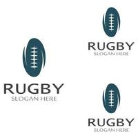 Modelo de logotipo de vetor de ícone de futebol americano de bola de rugby