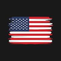vetor de pincel de bandeira americana. bandeira nacional
