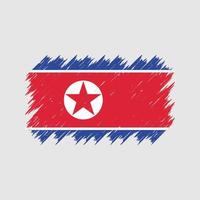 pincel de bandeira da coreia do norte. bandeira nacional vetor