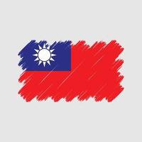 pinceladas de bandeira de taiwan. bandeira nacional vetor