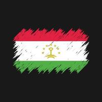 pincel de bandeira do tajiquistão. bandeira nacional vetor