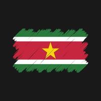 pinceladas de bandeira do suriname. bandeira nacional vetor