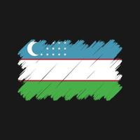 pinceladas de bandeira do uzbequistão. bandeira nacional vetor