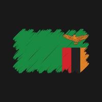 pinceladas de bandeira da Zâmbia. bandeira nacional vetor