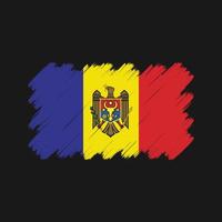 pinceladas de bandeira da Moldávia. bandeira nacional vetor