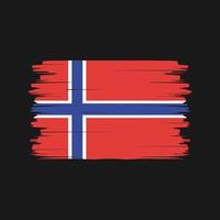 vetor de pincel de bandeira da noruega. bandeira nacional