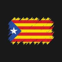 escova de bandeira da Catalunha. bandeira nacional vetor