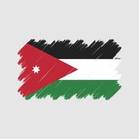 pinceladas de bandeira da jordânia. bandeira nacional vetor